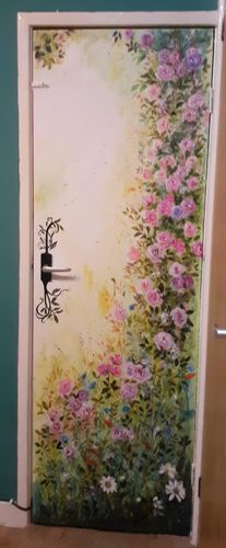 Trish. old kitchen door has new life.